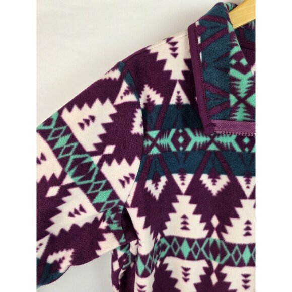 Wrangler Womens Sweatshirt Size Medium Purple Southwestern Aztec 1/4 Zip Fleece - Picture 3 of 13
